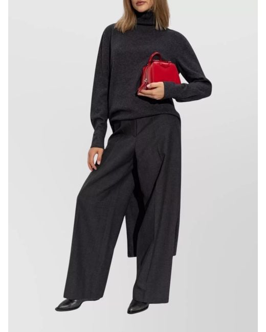 Givenchy Blue Virgin Wool Oversized Wide-Leg Trousers