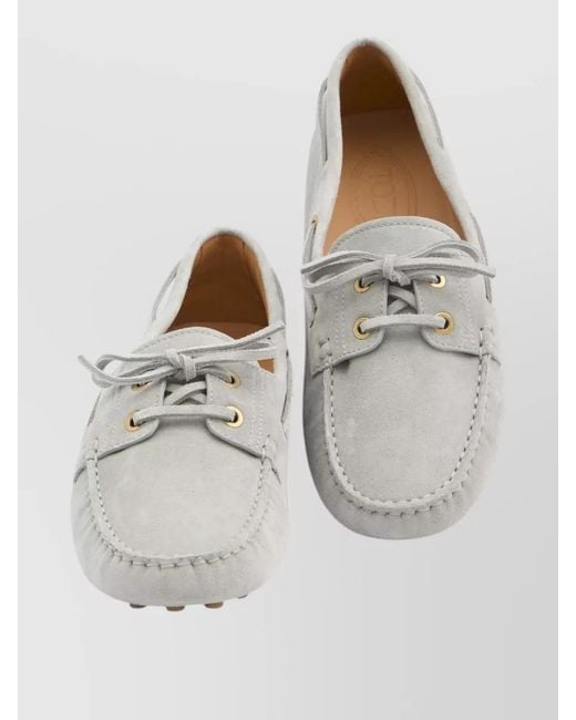 Tod's Gray Suede Loafers