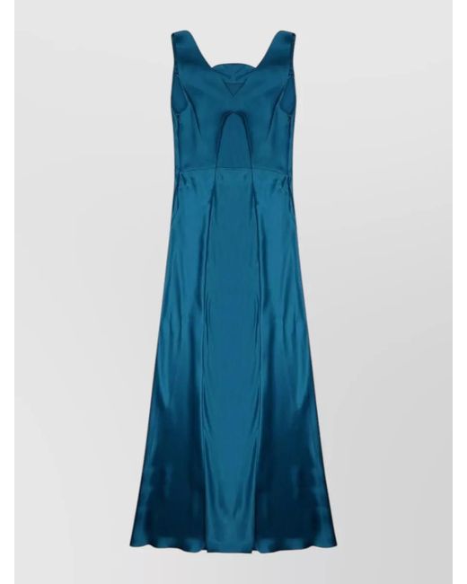 Alberta Ferretti Blue Silk Maxi Dress