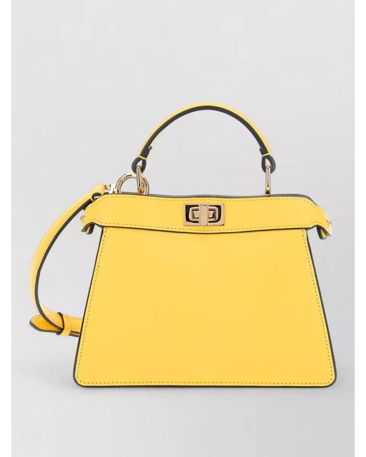 Fendi Yellow Peekaboo Iseeu Petite Leather Shoulder Bag