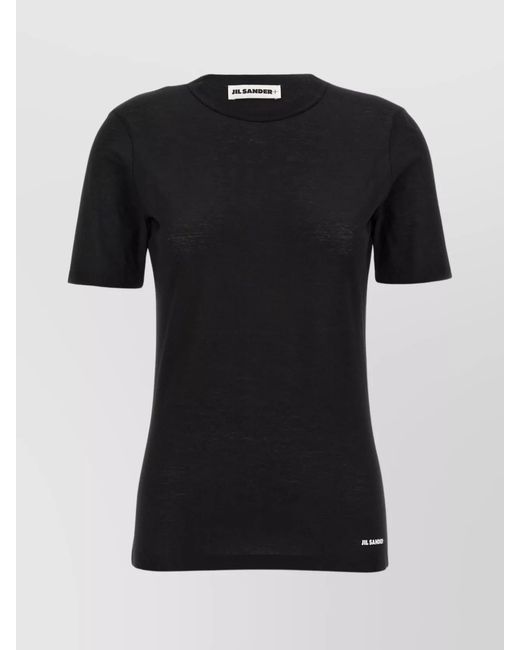 Jil Sander Black Cotton Logo-Print Short-Sleeve T-Shirt