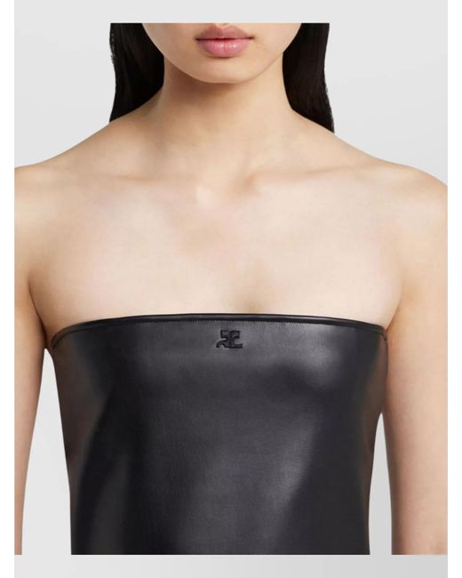 Courreges Gray Strapless Mini Dress Flared Skirt