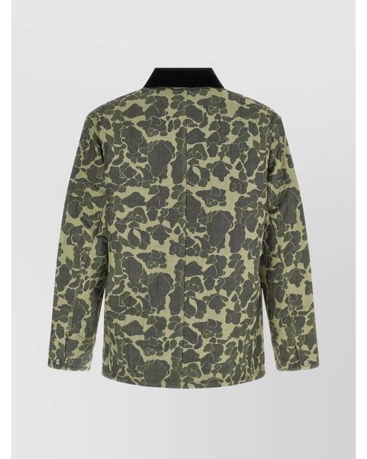Carhartt Green Camouflage Pattern Chore Coat Front Pockets for men