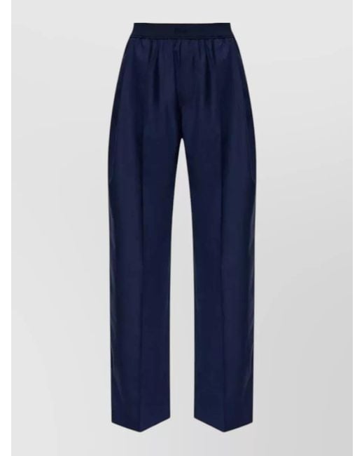KENZO Blue Virgin Wool Jog Trousers Elastic Waist