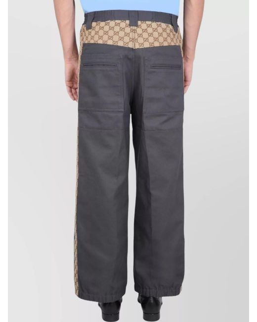 Gucci Gray Cotton Loose-Fit Trousers for men