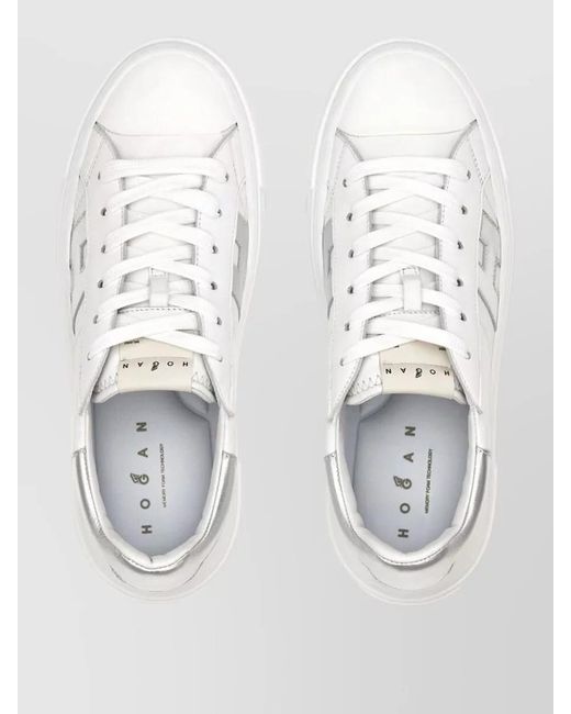 Hogan White Leather Low-Top Sneakers