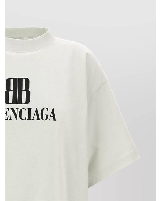 Balenciaga White T-Shirt With Printed Logo