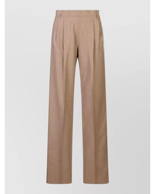 Max Mara Natural Silk Blend Straight-Leg Suit Trousers