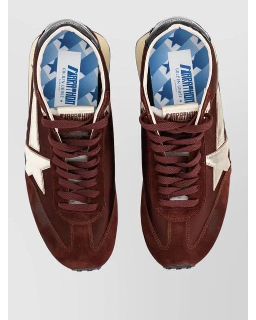 Golden Goose Deluxe Brand Red Marathon Runner Sneaker Suede Panels Sole for men