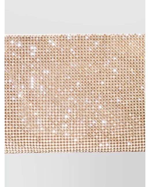 Benedetta Bruzziches Natural Petite Crossbody Bag Rhinestone Chain Strap