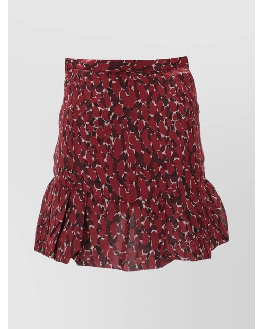 Saint Laurent Red Asymmetric Chiffon Skirt
