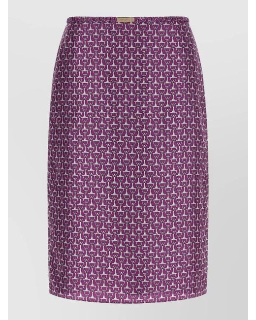 Gucci Purple Morsetto Motif Skirt Elastic Waistband