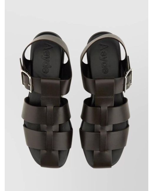 Aeyde Black Leather Sandals