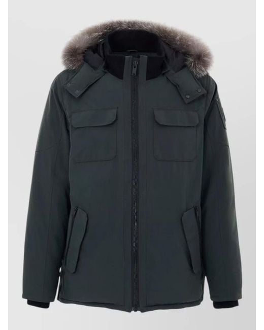 Moose Knuckles Black Nylon Padded Parka for men