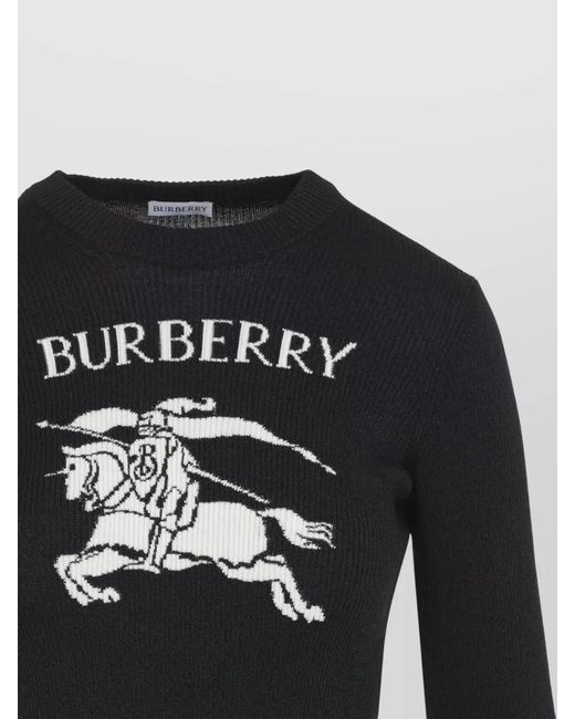 Burberry Black Shona Fine Rib Knit Crew Sweater