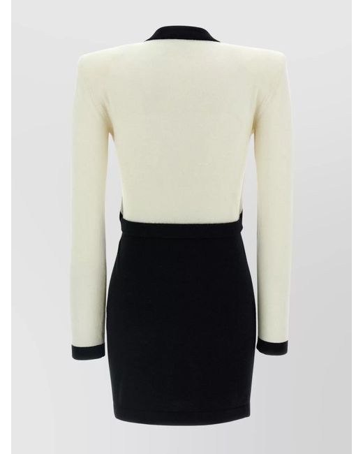 Balmain Black Wool Cashmere Mini Dress