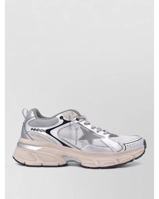 Golden Goose Deluxe Brand Metallic Leather And Mesh Low-Top Sneakers for men