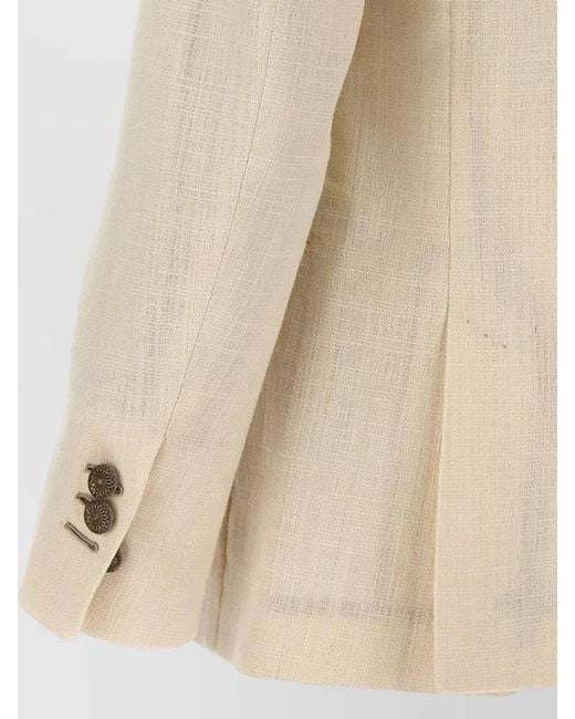 Maurizio Miri Natural Silk Blend Double-Breasted Blazer for men
