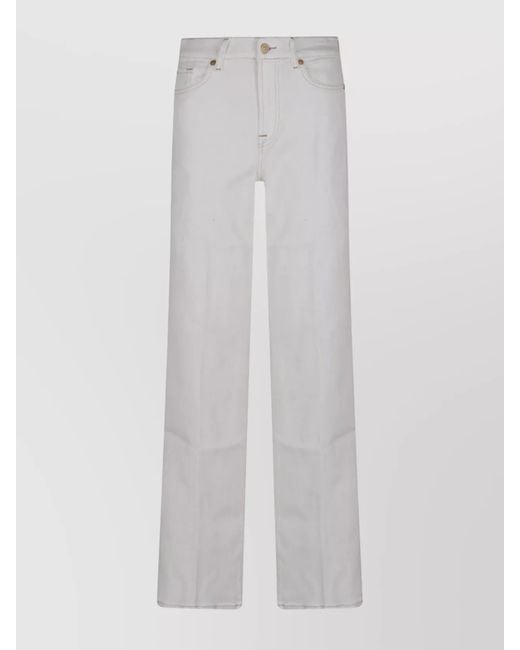7 For All Mankind White Lotta Stitched Pockets Design
