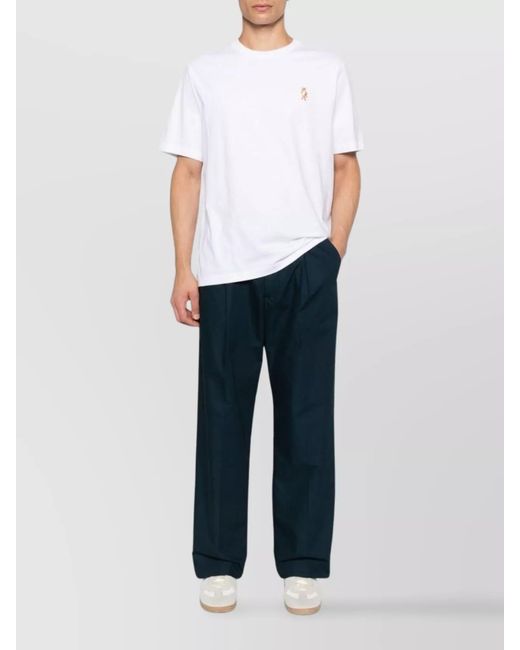 Maison Kitsuné White Cotton Crew Neck Short-Sleeve T-Shirt for men