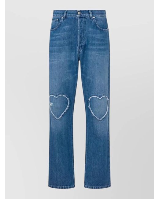 Moschino Blue Straight-Leg Trousers for men