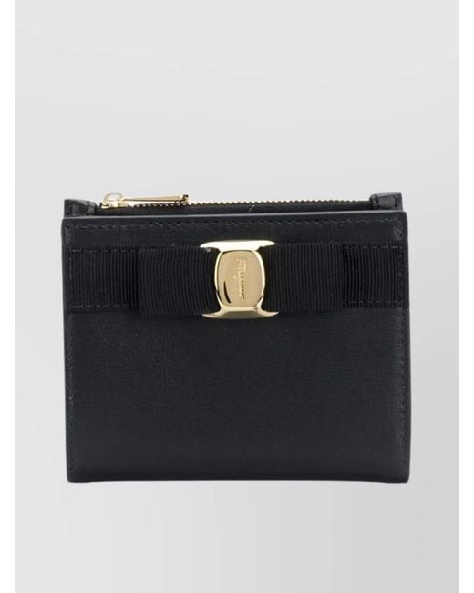 Ferragamo Black Hardware Small Wallet