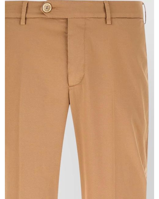 Brunello Cucinelli Natural Cotton Regular-Fit Straight-Leg Trousers for men