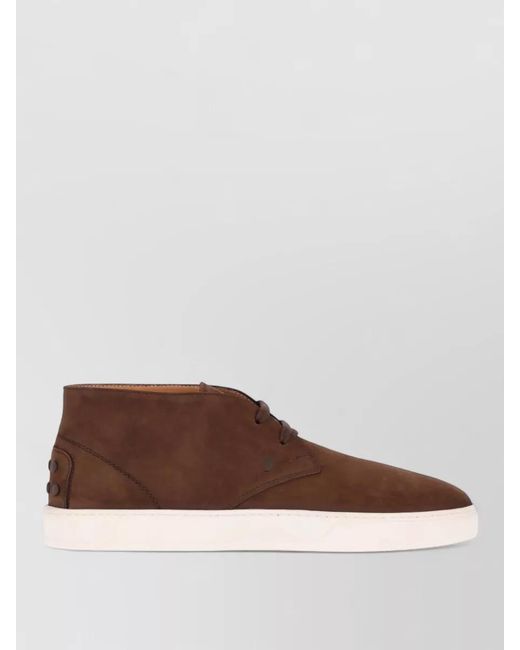 Tod's Brown Leather Low Top Boots for men
