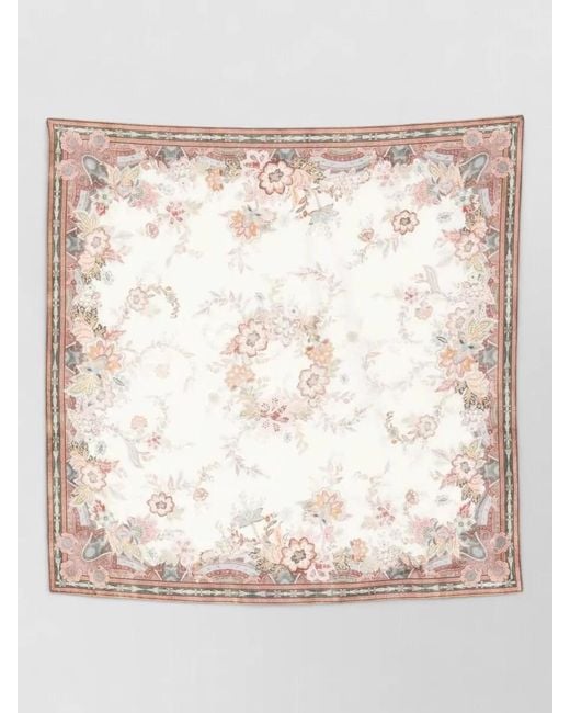 Zimmermann Natural Silk Foulard Square Floral Lightweight Design