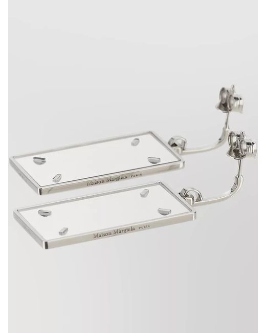 Maison Margiela White Metal Stud Earrings