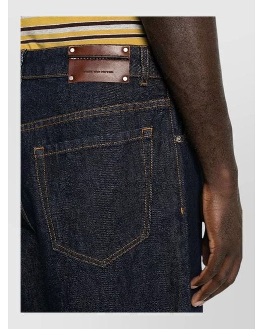 Dries Van Noten Blue Cotton Straight-Leg Jeans for men