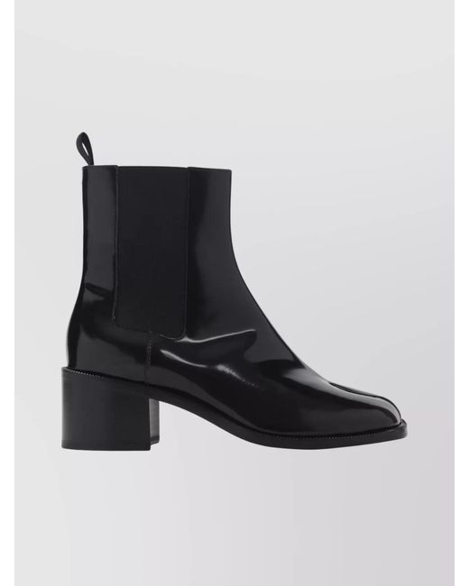 Maison Margiela Black Patent Leather Ankle Chelsea Boots