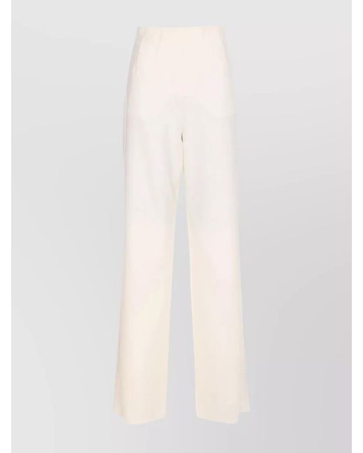 Max Mara White Virgin Wool Tailored Trousers