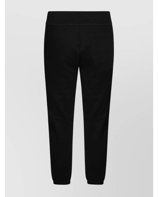 Polo Ralph Lauren Black Elastic Waistband Fleece Sweatpants With Ribbed Cuffs for men