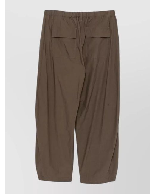 Sacai Brown Cotton Straight-Leg Cropped Trousers for men