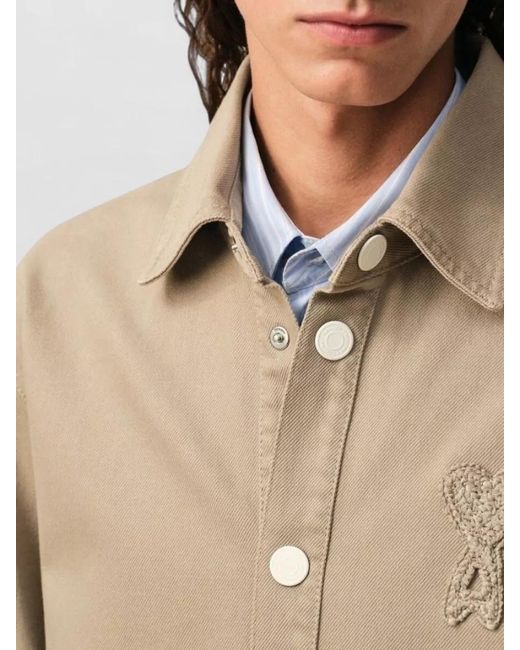 AMI Natural Knitted Adc Overshirt for men