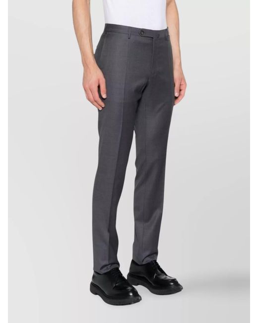 Incotex Blue Virgin Wool Tailored Trousers for men