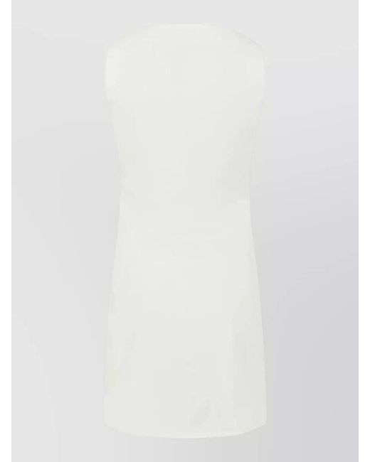 Coperni White Sleeveless Mini Dress Asymmetric Neckline