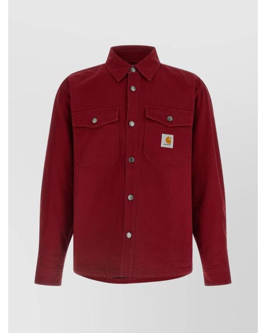 Carhartt Red Overshirt With Buttoned Cuffs And Pockets for men