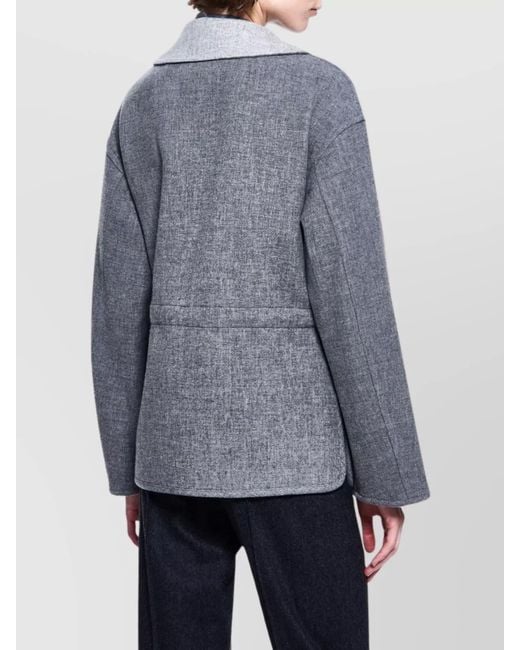 Giorgio Armani Gray Tailored Blazer Featuring Contrast Lapels