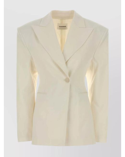 ANDAMANE Natural Tailored Blazer Featuring Structured Shoulders