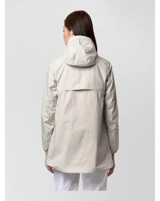 K-Way Pink Hooded Lightweight Jacket Elastic Cuffs Two Tone