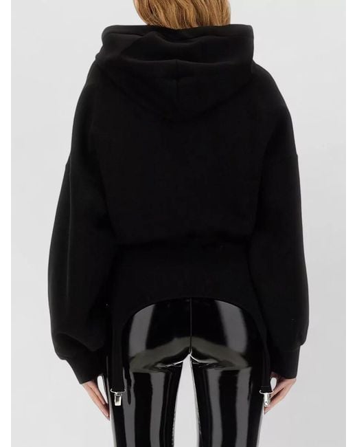 Fiorucci Black Cropped Hooded Sweatshirt And Suspenders