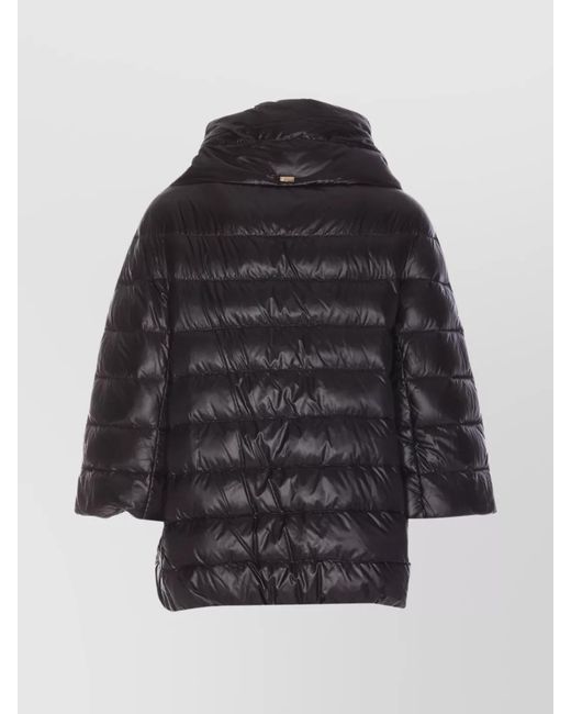 Herno Black Down Quilted Short Puffer Jacket