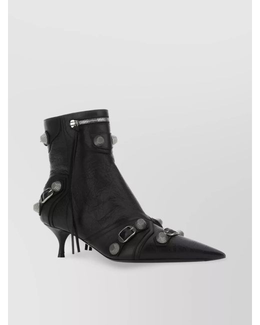 Balenciaga Black Leather Ankle Boots