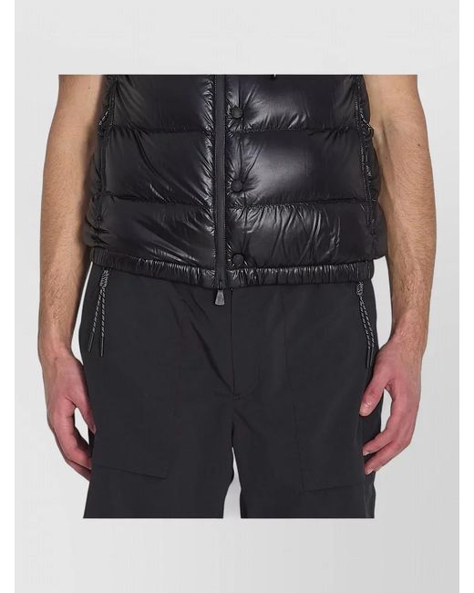 Moncler Black Uychi Quilted Packable Micro Ripstop Vest for men