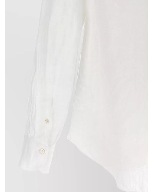 Finamore 1925 White Gaeta Long Sleeves Shirt for men