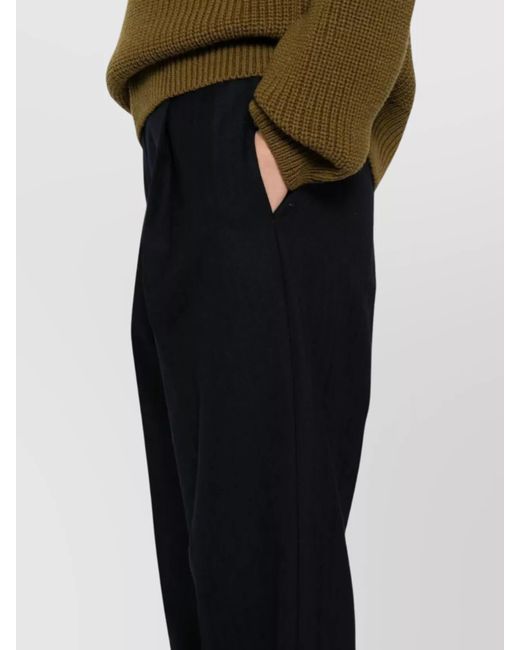 Dries Van Noten Black Wool Wide-Leg Trousers