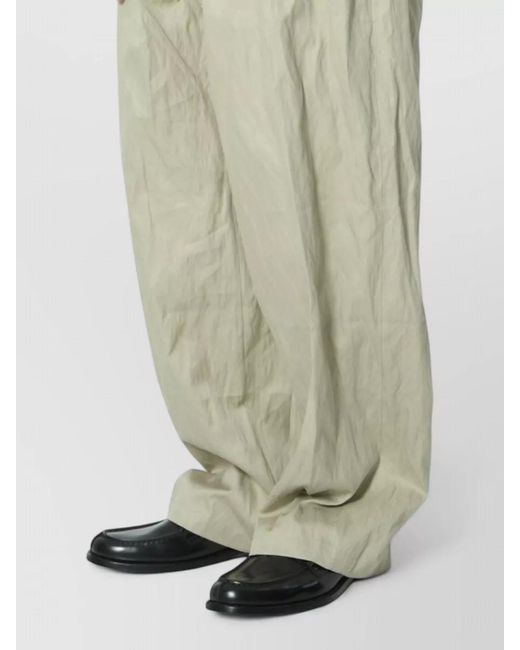 Willy Chavarria Natural Toluca Relaxed Cotton Blend Wide Leg Trousers for men