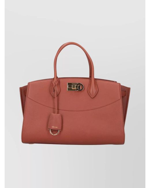 Ferragamo Red The Studio Soft Medium Leather Shoulder Bag
